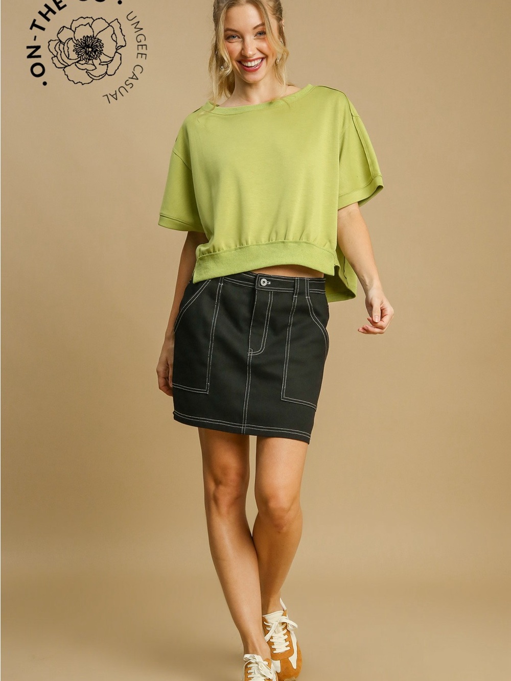 Cropped Sweatshirt Tea Green - On The Go